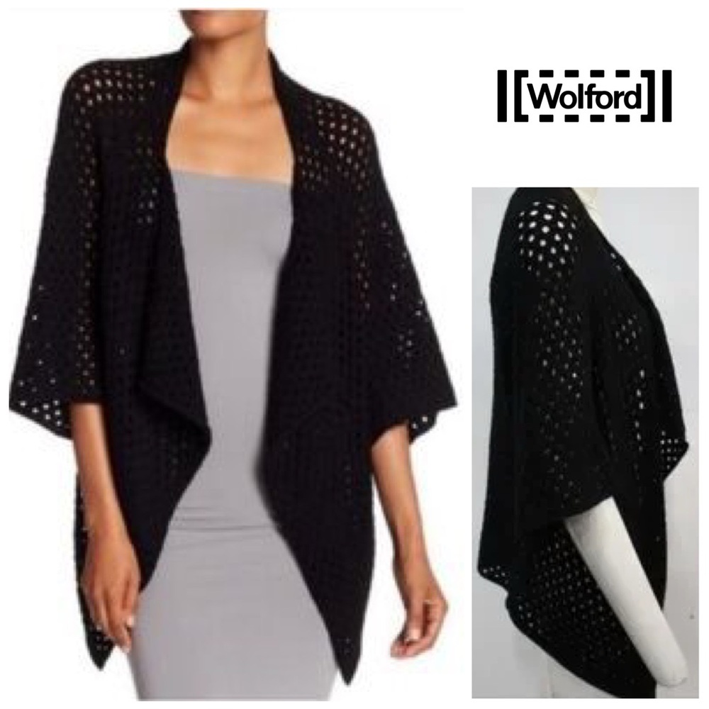 Wolford Black Open-Knit Poncho